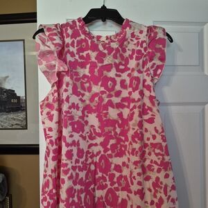 SHEIN Pink Leopard Print Blouse